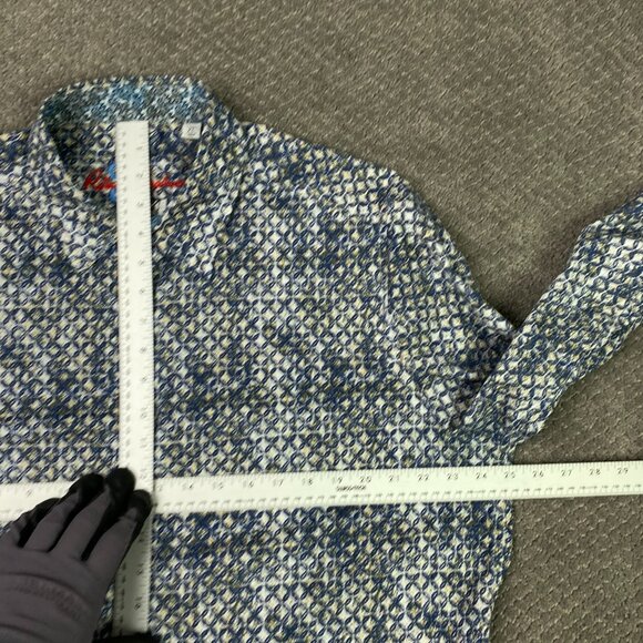 Robert Graham Shirt Men's XL Classic Fit Blue Brown White Button Down Geometric - Picture 9 of 14